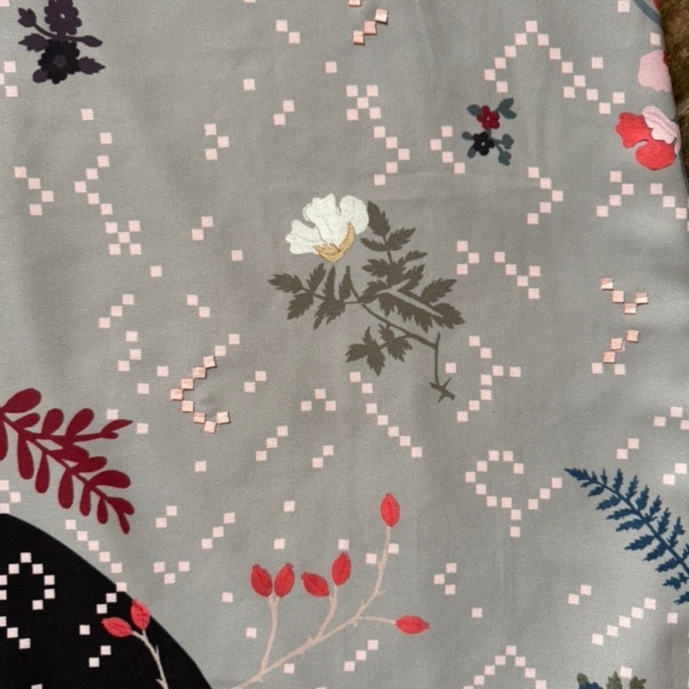 Anthropologie x SAHIL KOCHHAR Koyal Floral Applique Midi Skirt, (Sky)Gray Blue,M - Picture 10 of 13